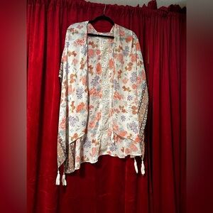 Floral Kimono with Tassels